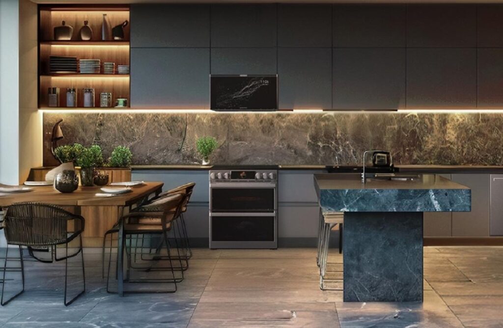 A microwave with a 27-inch touchscreen