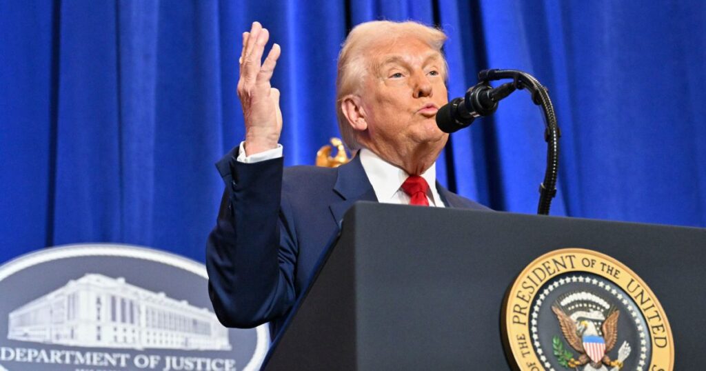 Donald Trump threatens opponents with jail in Justice Department speech | Donald Trump News