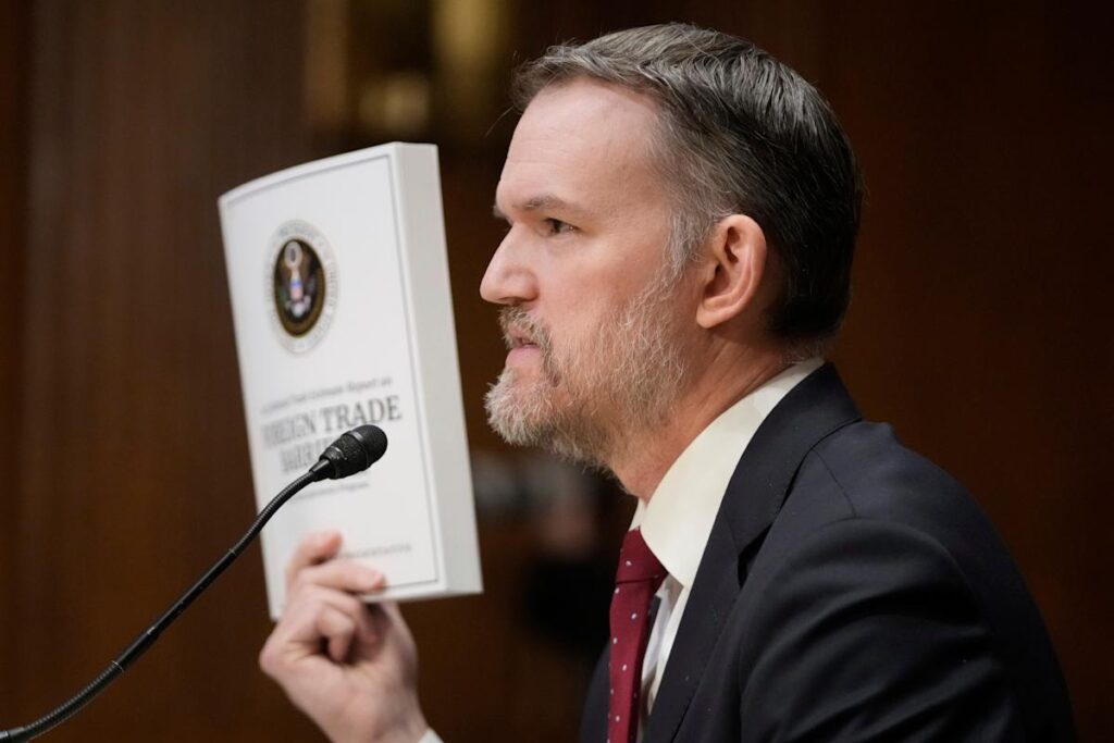 Trump’s top trade rep under fire before Senate committee after days of market chaos