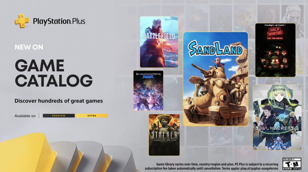 PS Plus Game Catalog additions for May include Sand Land and Battlefield V,