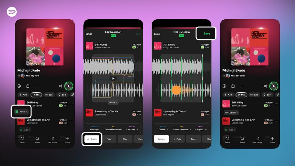 Spotify now lets you create seamless transitions between songs on your custom playlists