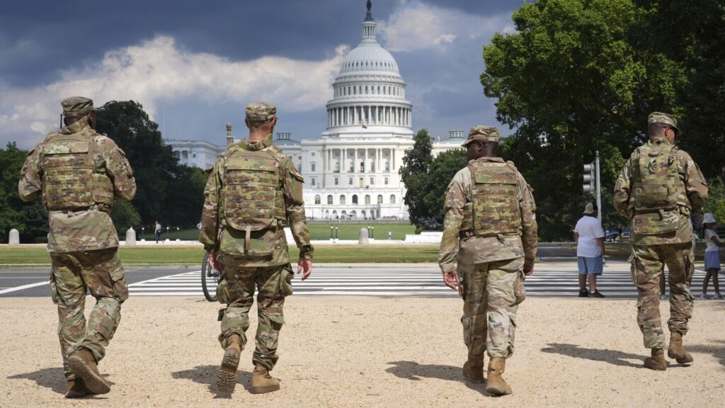 National Guard vehicle collides with civilian car in Washington