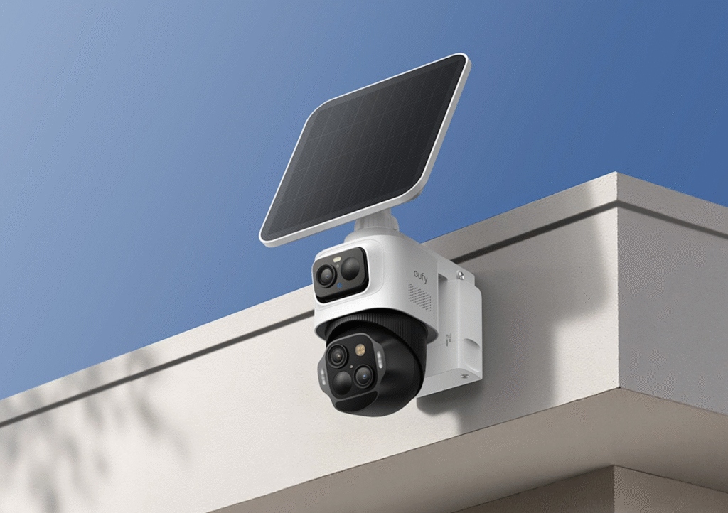 Eufy’s latest security camera has three lenses and a detachable solar panel