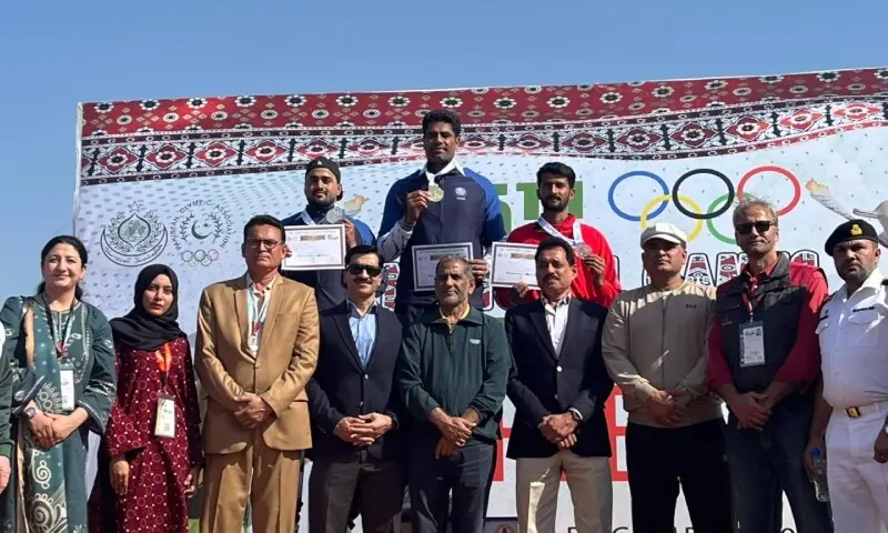 Javelin star Arshad Nadeem rouses crowd, wins gold at National Games – Sport