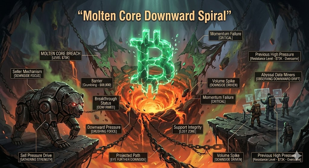 Bitcoin Price Breaks Below $70K, Sellers Eye Further Downside